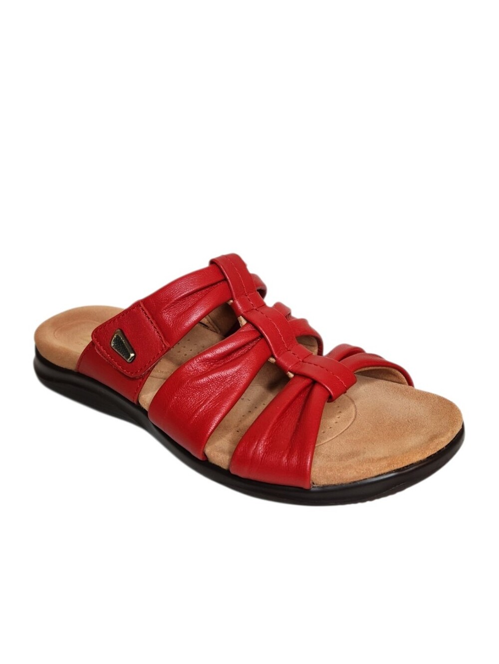 Clarks Kitly Slide Sandal Red Leather Size 8M